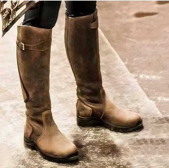 Women's Leather Boots for All-Weather Wear in Brown
