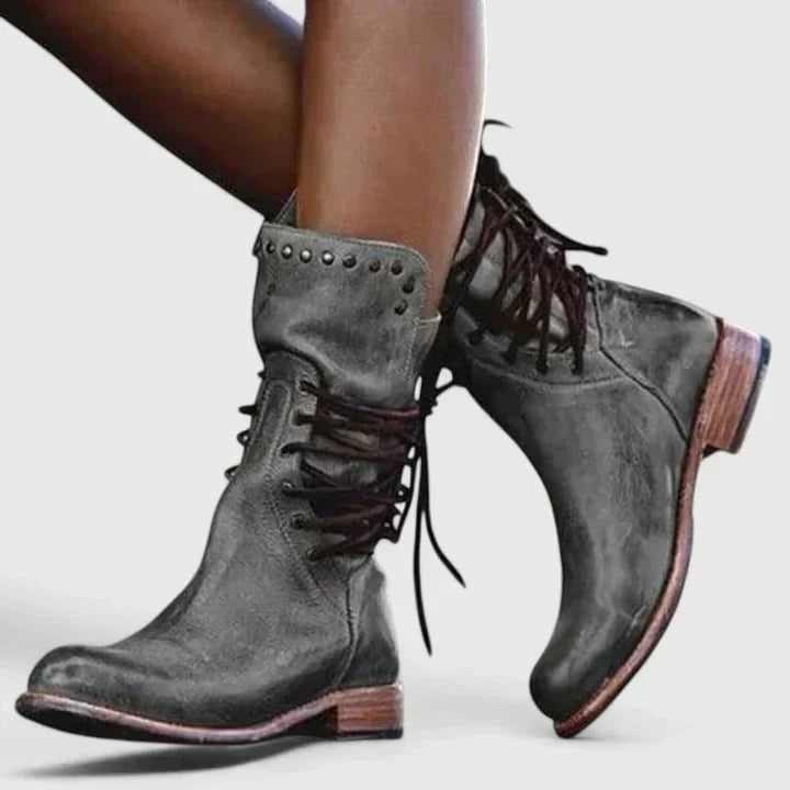 Women's Leather Boots for Everyday Elegance in Grey