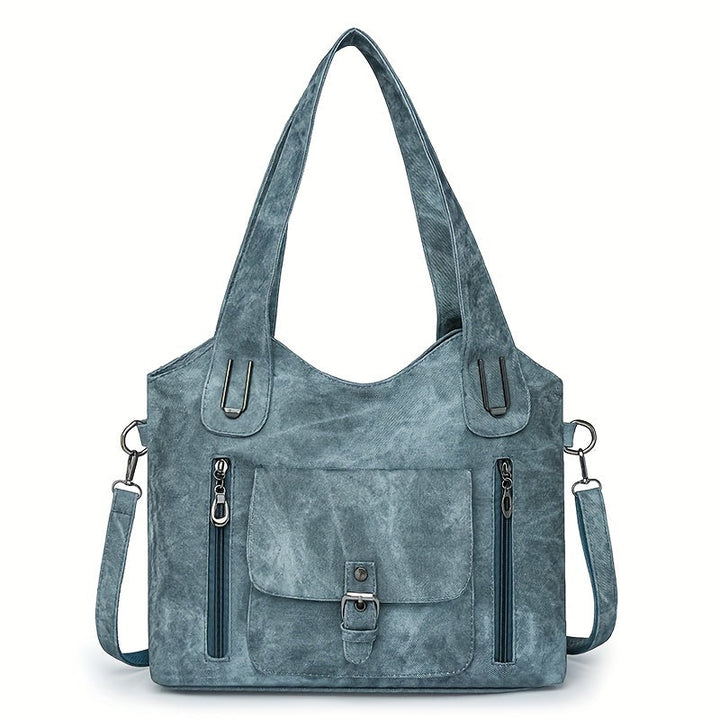 Women's Leather Convertible Tote Bag in Blue