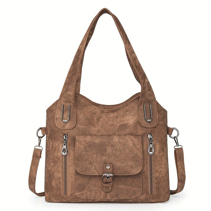 Women's Leather Convertible Tote Bag in Brown 1
