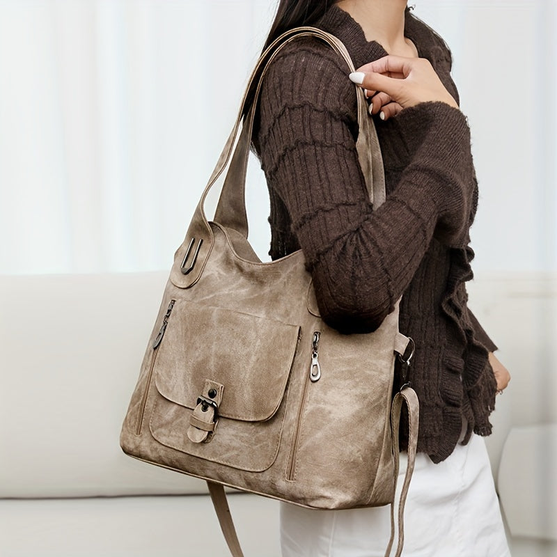 Women's Leather Convertible Tote Bag in Brown 3