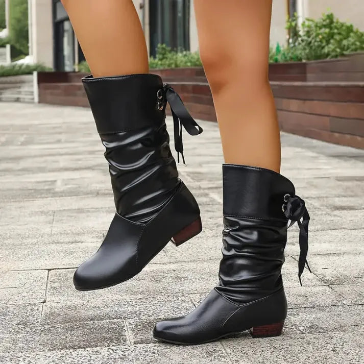 Women's Leather Lace-Up Boots for Autumn Outfits (5)