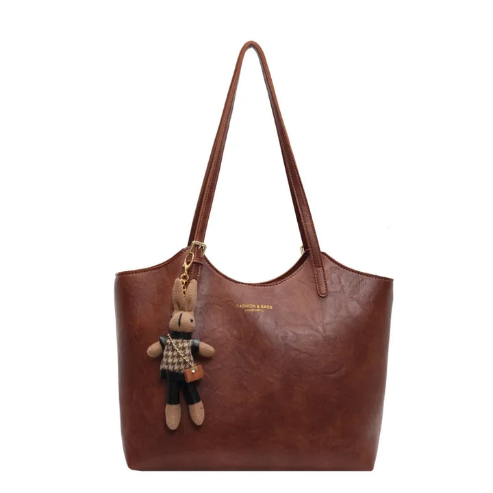 Women's Leather Tote Bag for Organized Everyday Carry in Brown