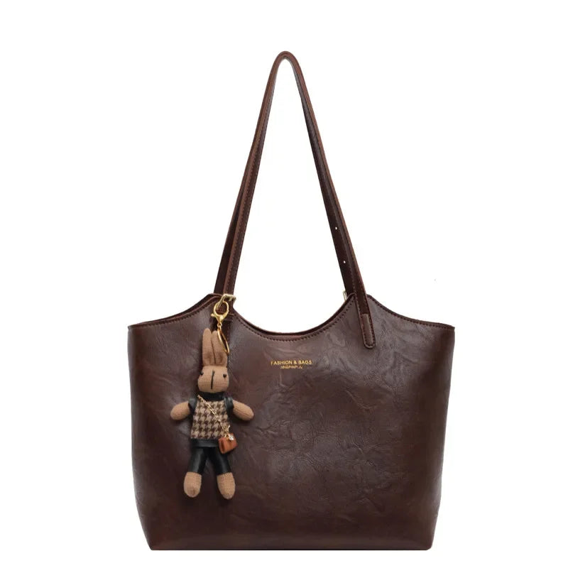 Women's Leather Tote Bag for Organized Everyday Carry in Dark Brown