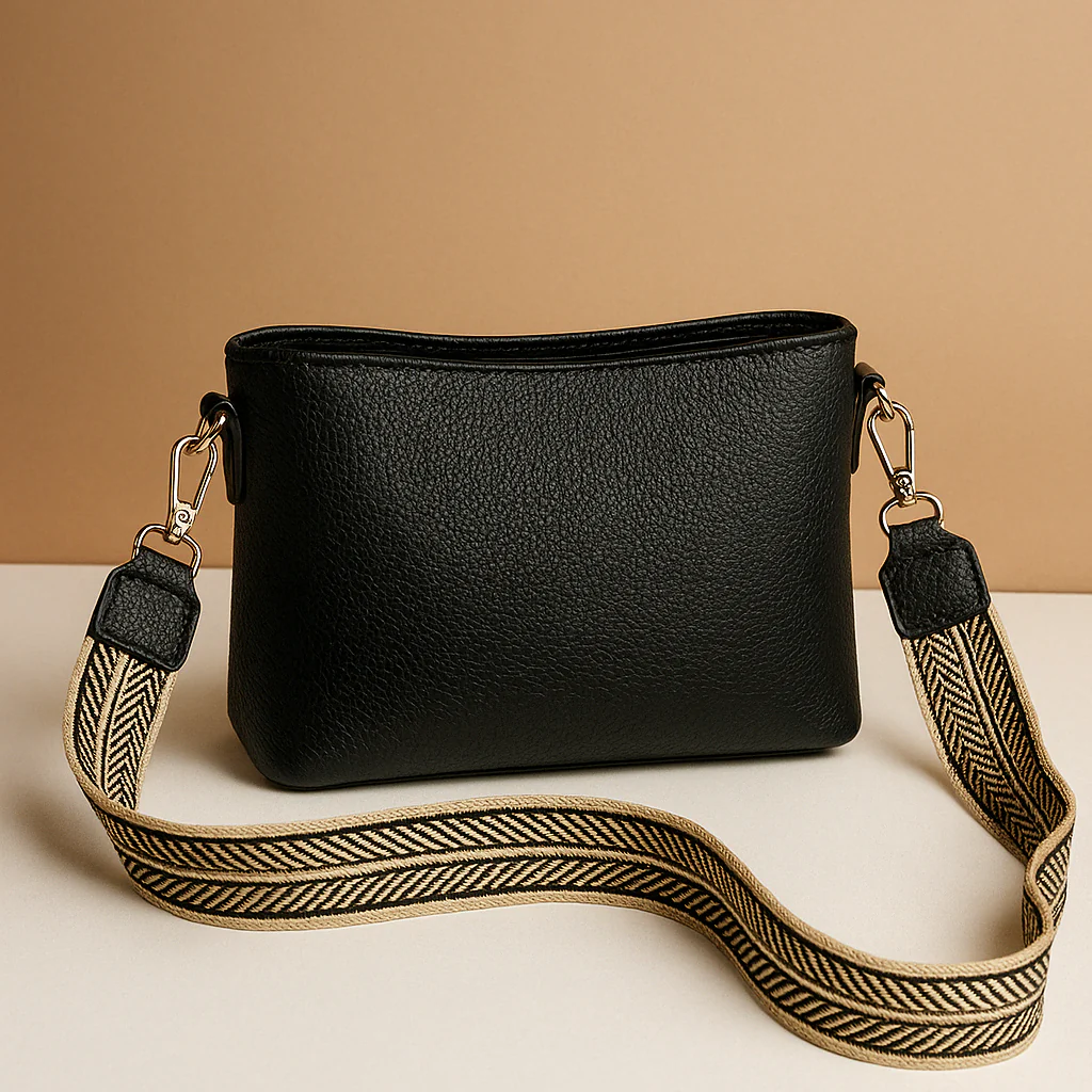 Women's Leather Tote Bag for Work and Travel in Black