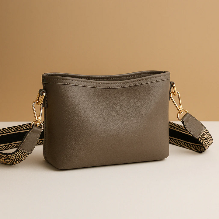 Women's Leather Tote Bag for Work and Travel in Taupe
