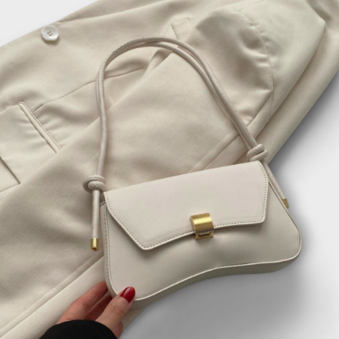 Women's Leather Tote Bag Tailored and Roomy in Beige