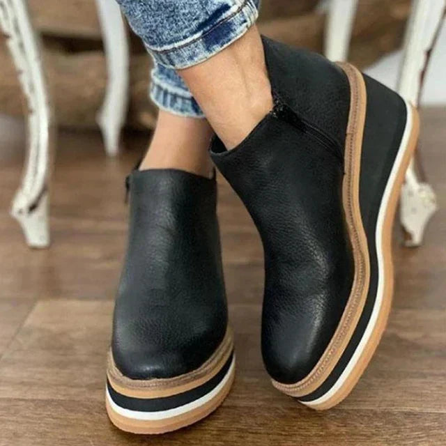 Women's Lightweight Ankle Boots for Autumn in Black