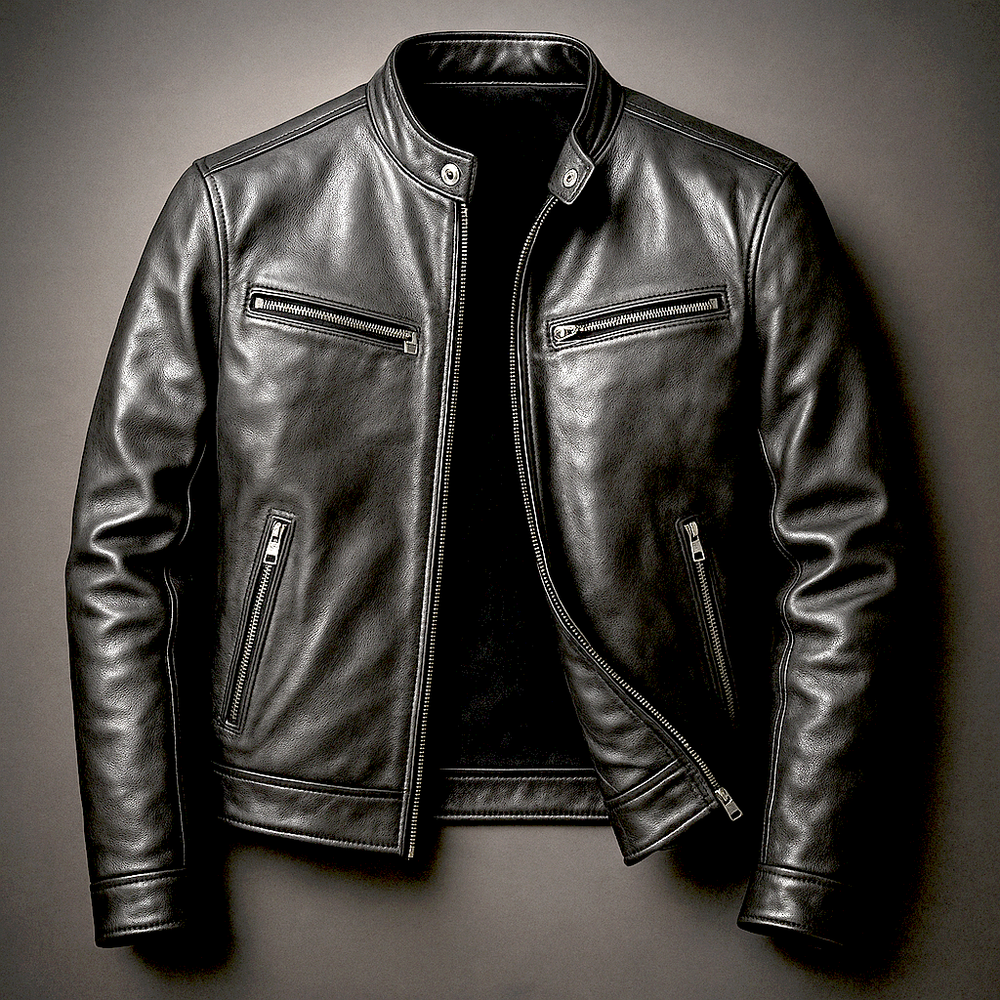 Women's Lightweight Blazer Jacket for Autumn Days in Biker Schwarz