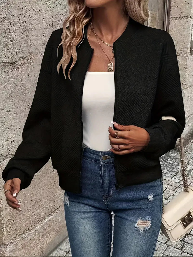 Women's Lightweight Casual Jacket for Autumn in Black
