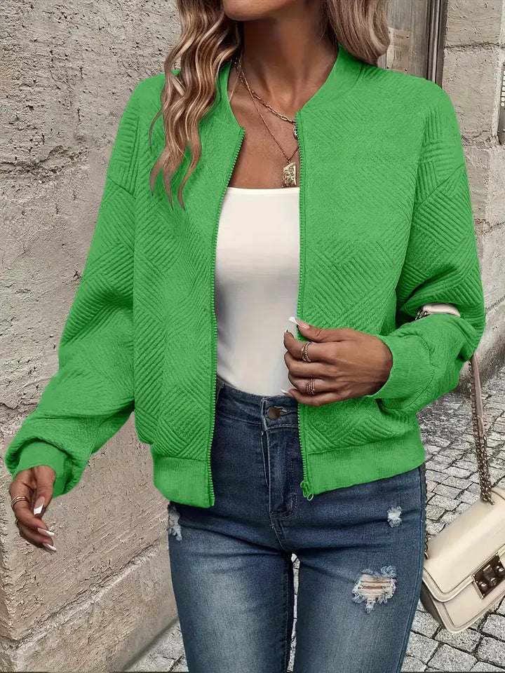 Women's Lightweight Casual Jacket for Autumn in Green