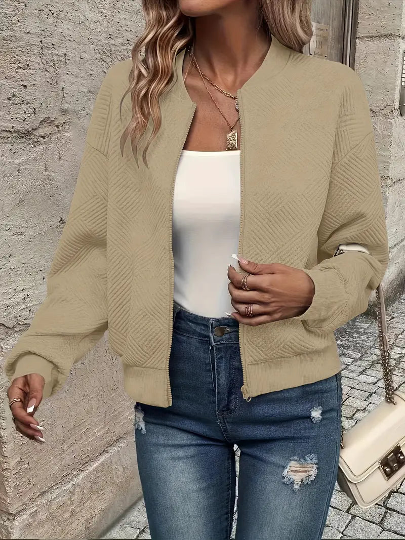 Women's Lightweight Casual Jacket for Autumn in Khaki