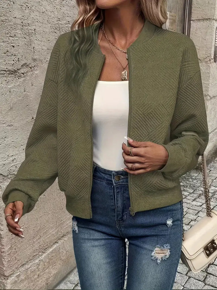 Women's Lightweight Casual Jacket for Autumn in Olive