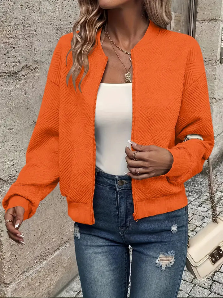 Women's Lightweight Casual Jacket for Autumn in Orange