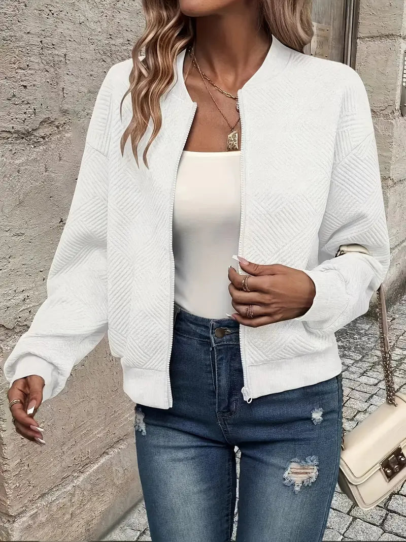 Women's Lightweight Casual Jacket for Autumn in White