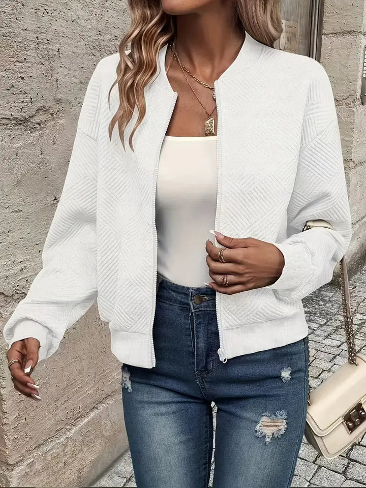 Women's Lightweight Casual Jacket for Autumn in White