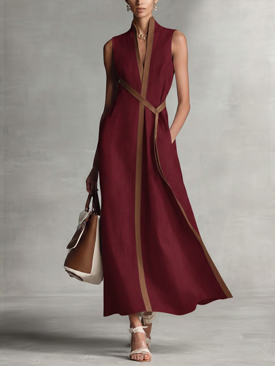 Women's Lightweight Fall Wedding Guest Dress in Burgunderrot