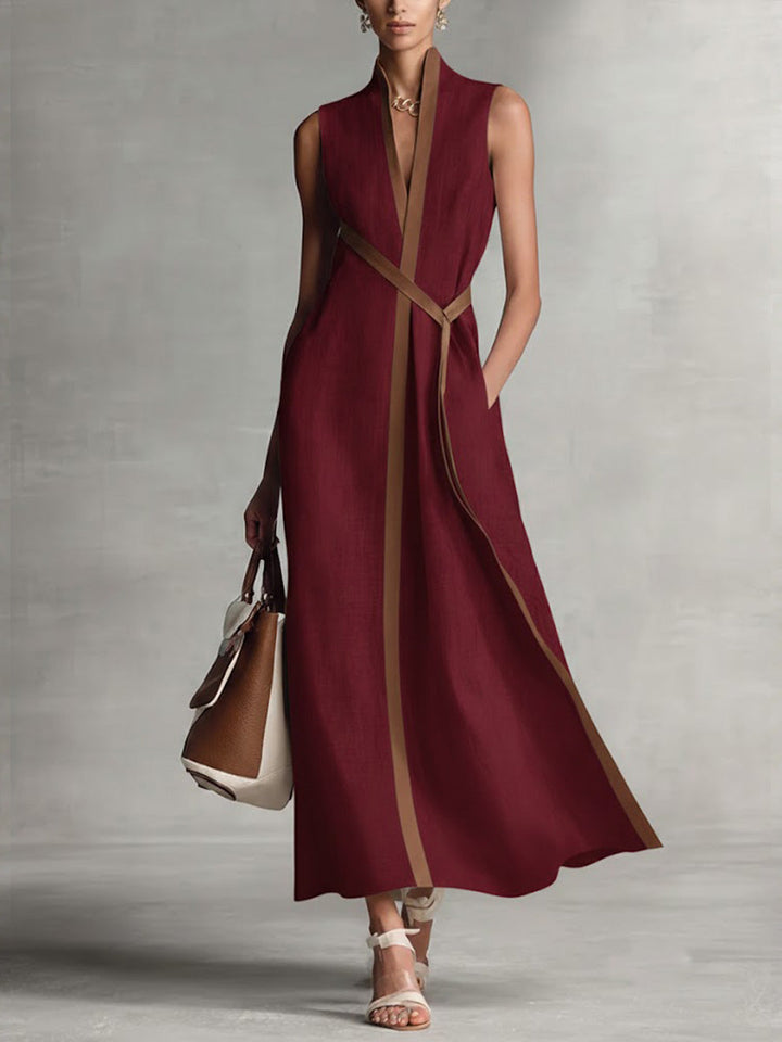 Women's Lightweight Fall Wedding Guest Dress in Burgunderrot
