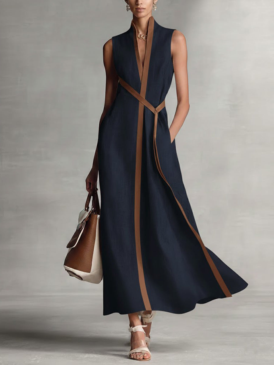 Women's Lightweight Fall Wedding Guest Dress in Navy