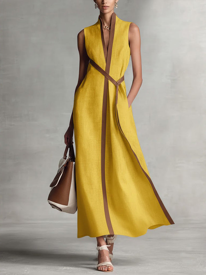 Women's Lightweight Fall Wedding Guest Dress in Yellow
