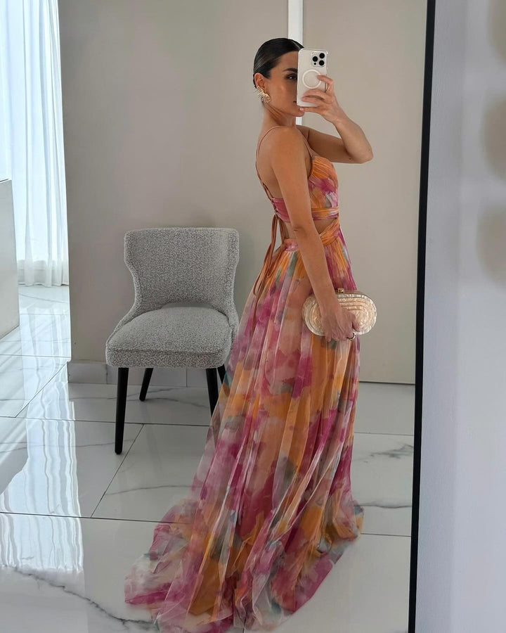 Women's Lightweight Floral Maxi Wedding Guest Dress for Summer (3)