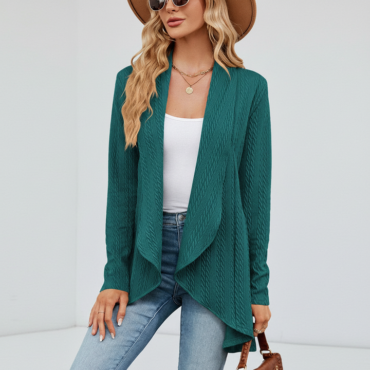 Women's Lightweight Knit Cardigan for Layering in Green