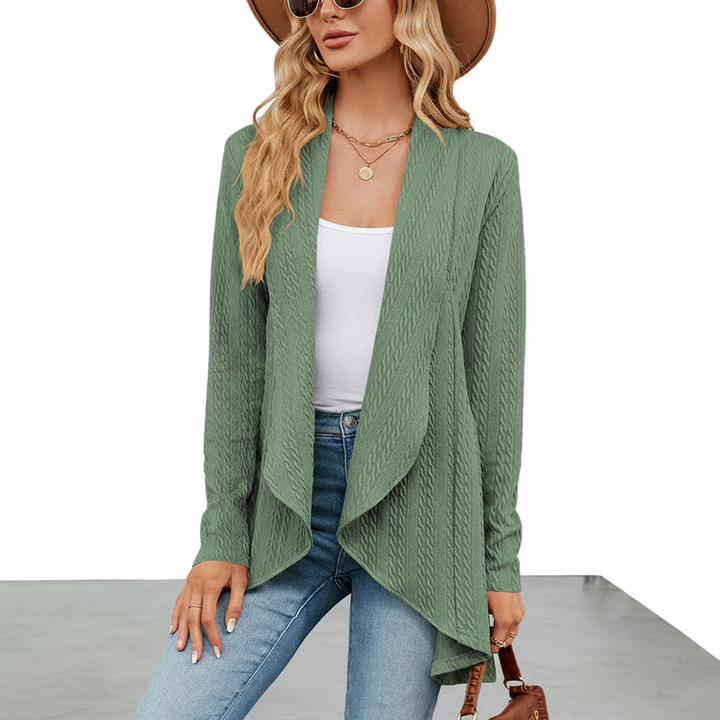 Women's Lightweight Knit Cardigan for Layering in Light Green