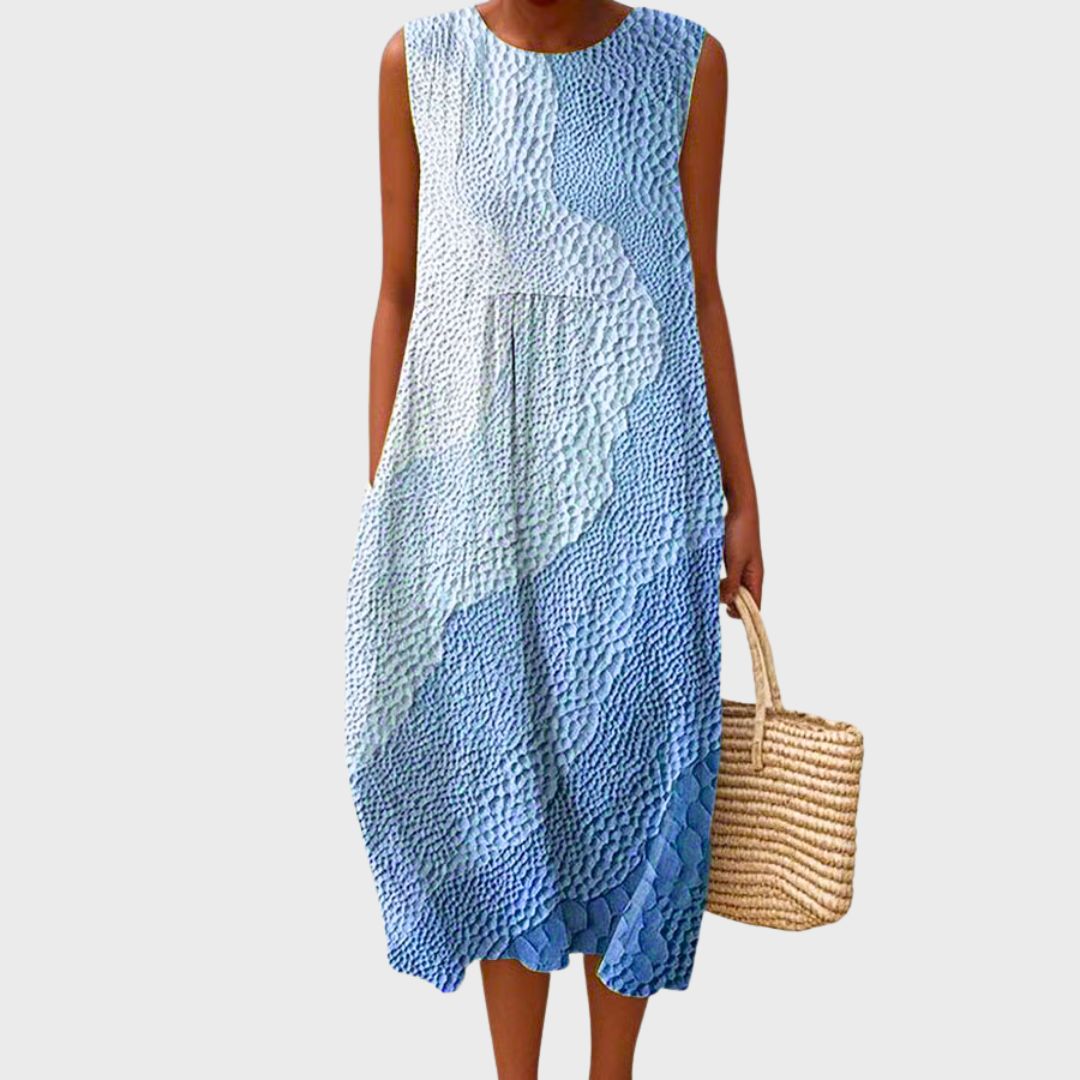 Women's Lightweight Midi Dress for Summer in Blau 1