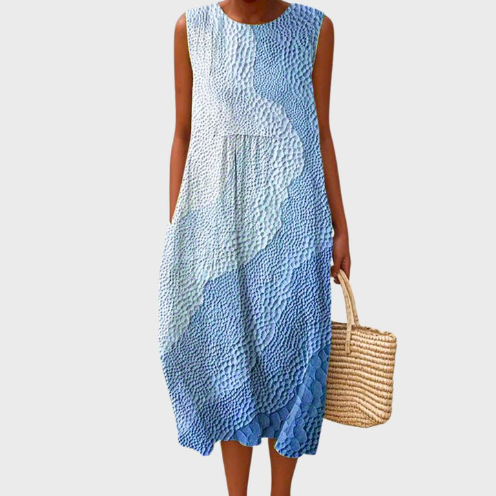 Women's Lightweight Midi Dress for Summer in Blau 1