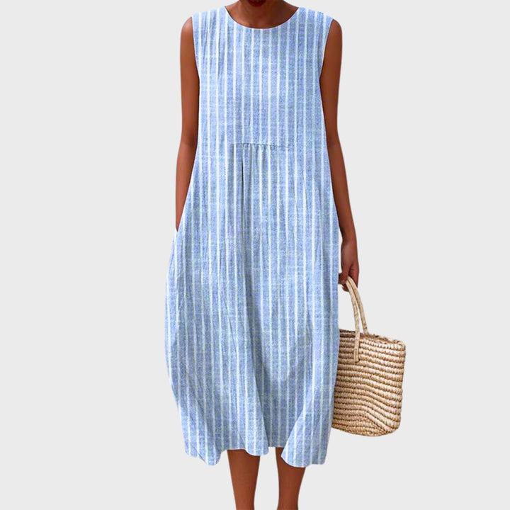 Women's Lightweight Midi Dress for Summer in Blau 3