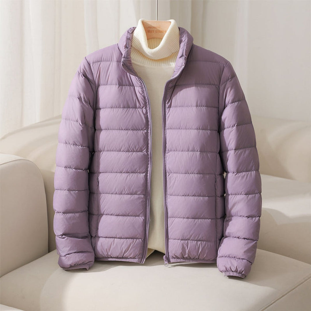 Women's Lightweight Puffer Jacket for Autumn in Lavender