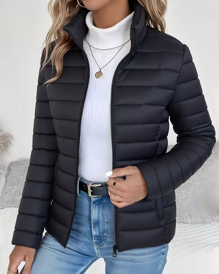 Women's Lightweight Quilted Autumn Coat in Black