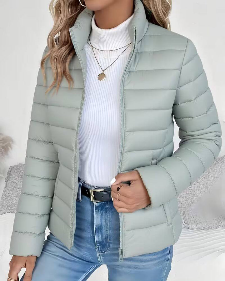 Women's Lightweight Quilted Autumn Coat in Green