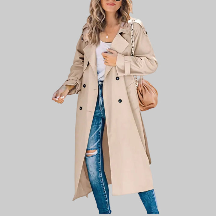 Women's Lightweight Trenchcoat for Autumn Elegance in Khaki