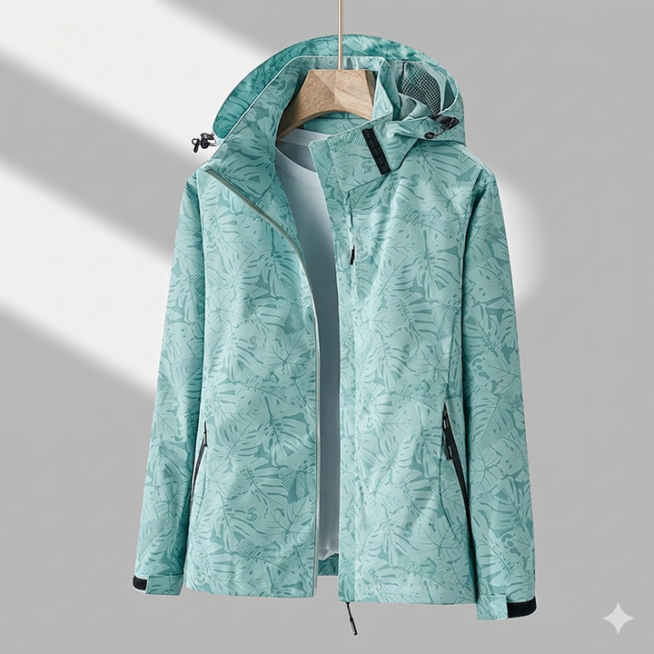 Women's Lightweight Water-Resistant Jacket for Autumn in Green