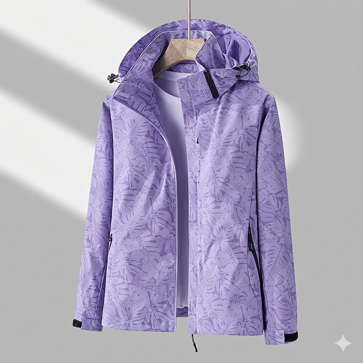 Women's Lightweight Water-Resistant Jacket for Autumn in Purple