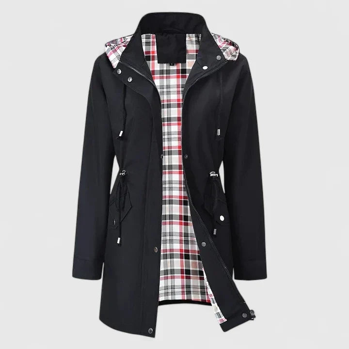 Women's Lightweight Waterproof Jacket for Autumn in Black