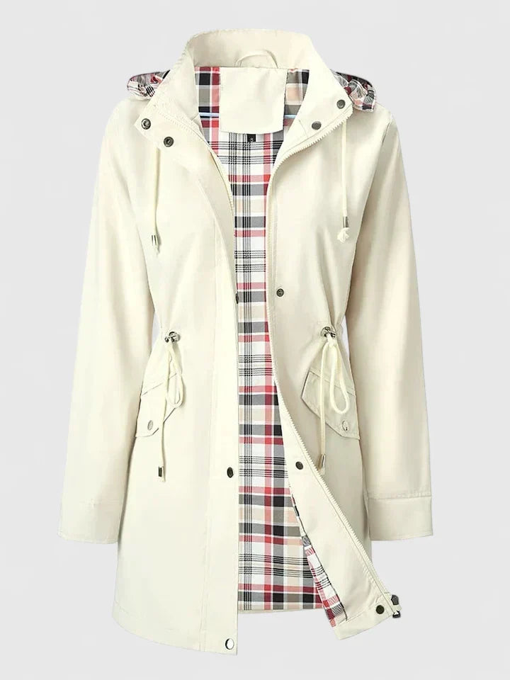 Women's Lightweight Waterproof Jacket for Autumn in White