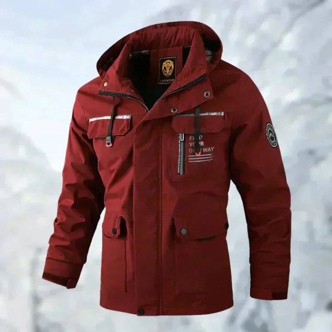 Women's Lightweight Waterproof Outdoor Jacket in Red