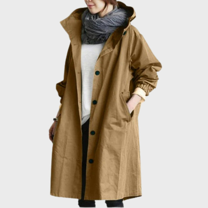 Women's Lightweight Waterproof Trenchcoat for Everyday in Brown