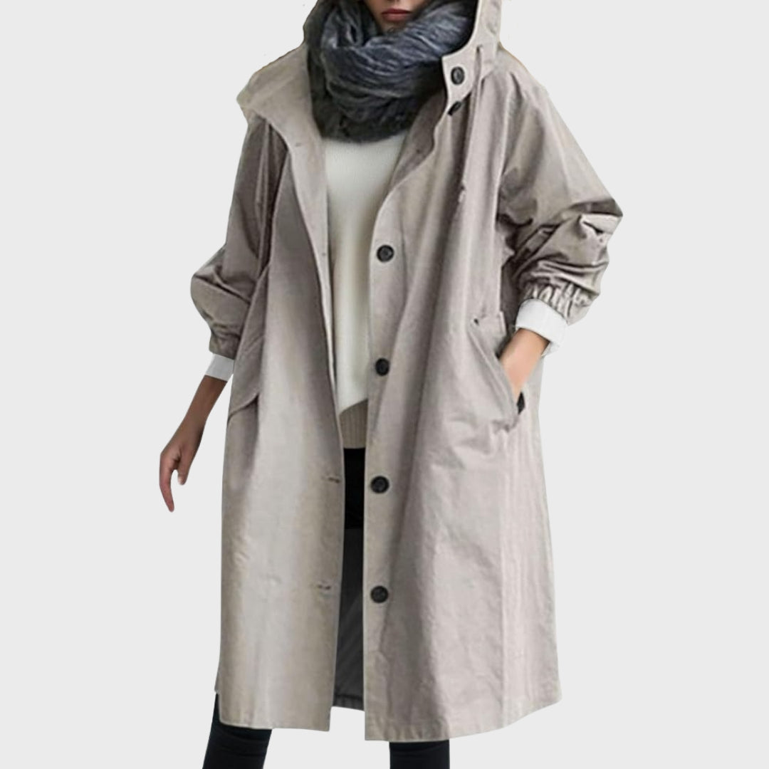 Women's Lightweight Waterproof Trenchcoat for Everyday in Grey
