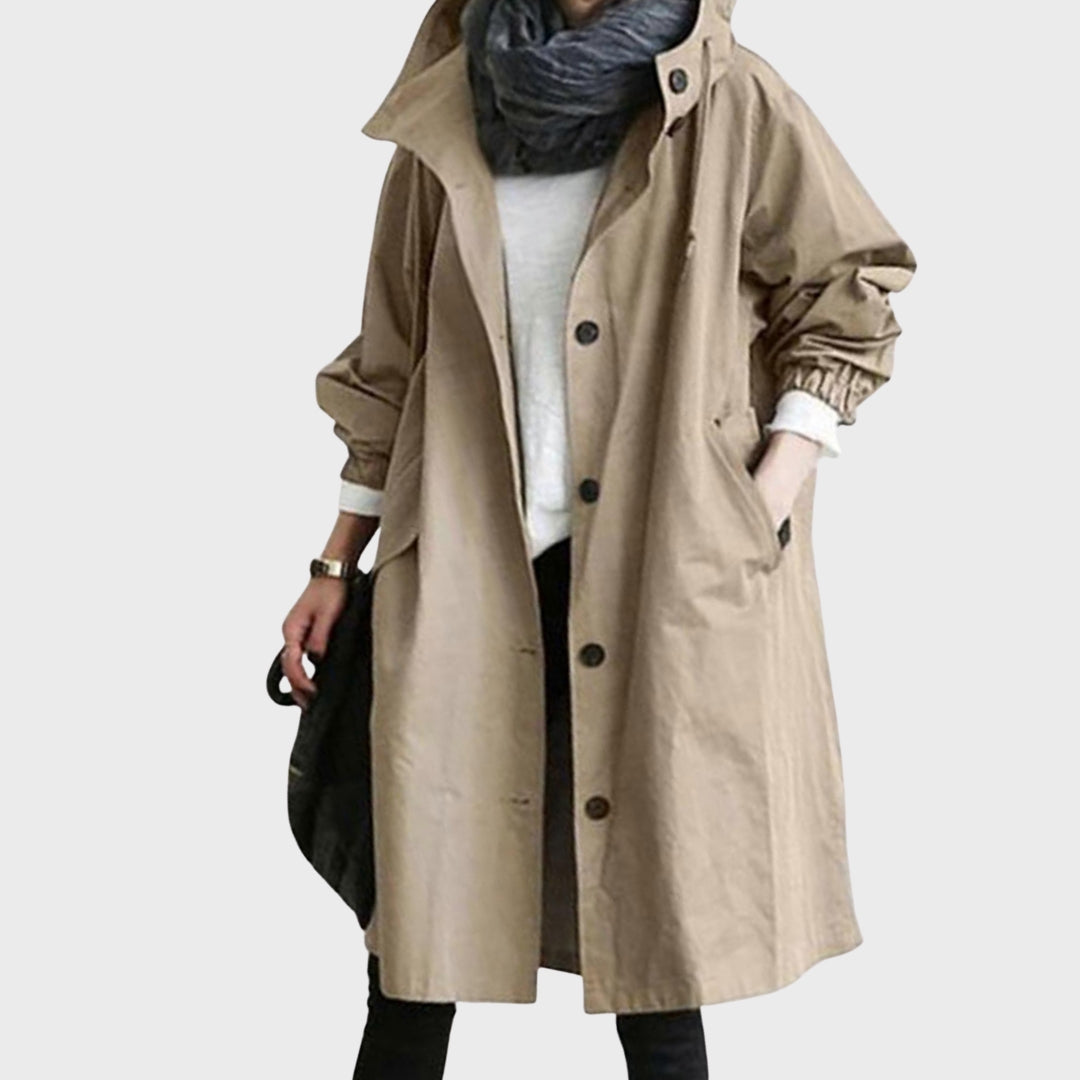 Women's Lightweight Waterproof Trenchcoat for Everyday in Khaki