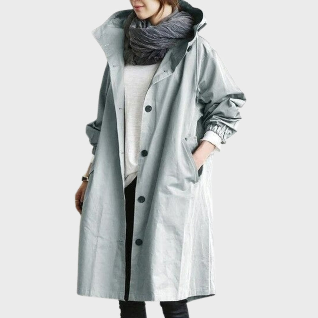 Women's Lightweight Waterproof Trenchcoat for Everyday in Light Blue