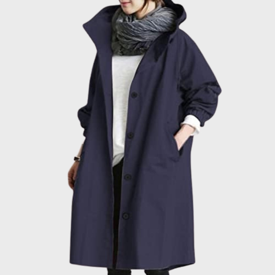 Women's Lightweight Waterproof Trenchcoat for Everyday in Navy