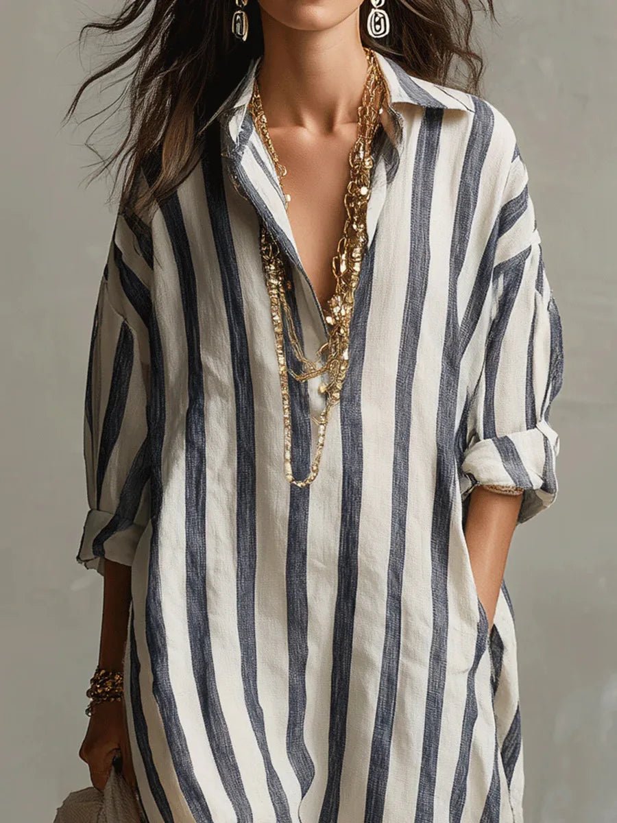 Women's Linen Boho Maxi Dress for Summer in Erdiges Gelb 3