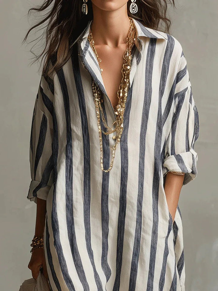 Women's Linen Boho Maxi Dress for Summer in Erdiges Gelb 3