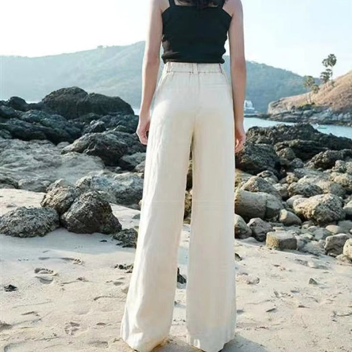 Women's Linen High Waist Wide Leg Pants (5)