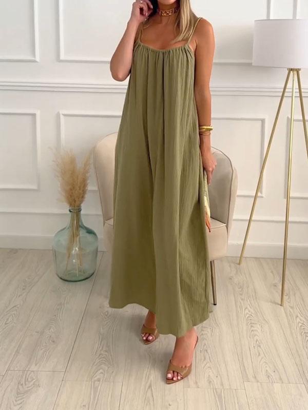 Women's Linen Maxi Dress for Summer