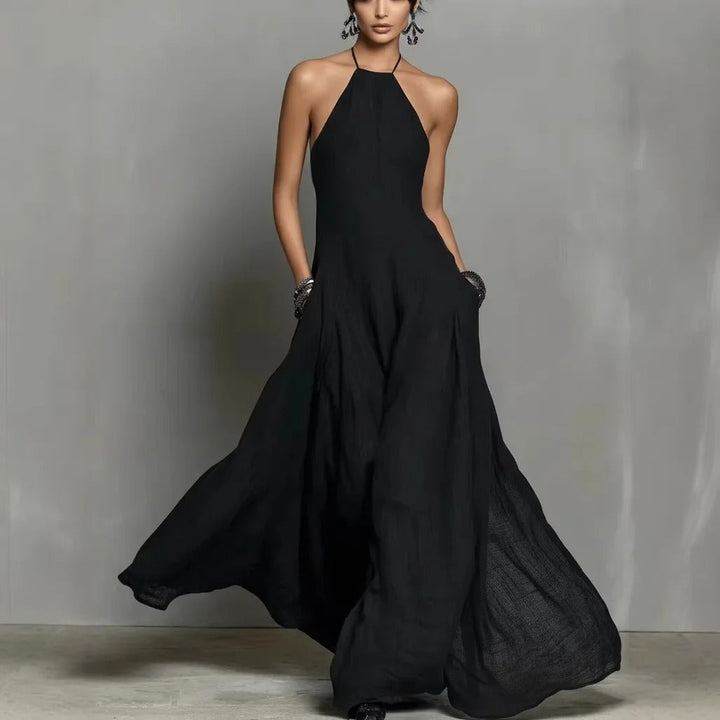 Women's Linen Maxi Halter Dress in 5