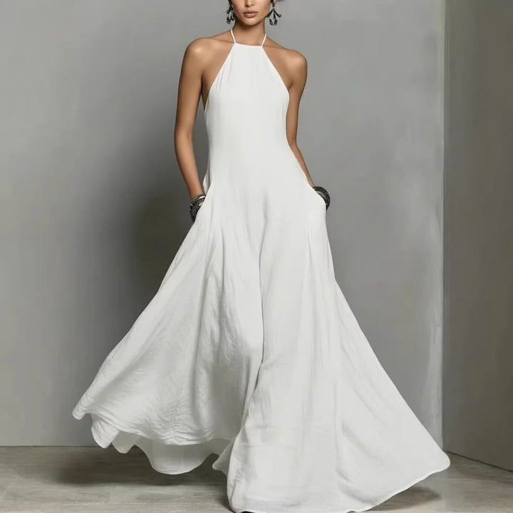 Women's Linen Maxi Halter Dress in 6